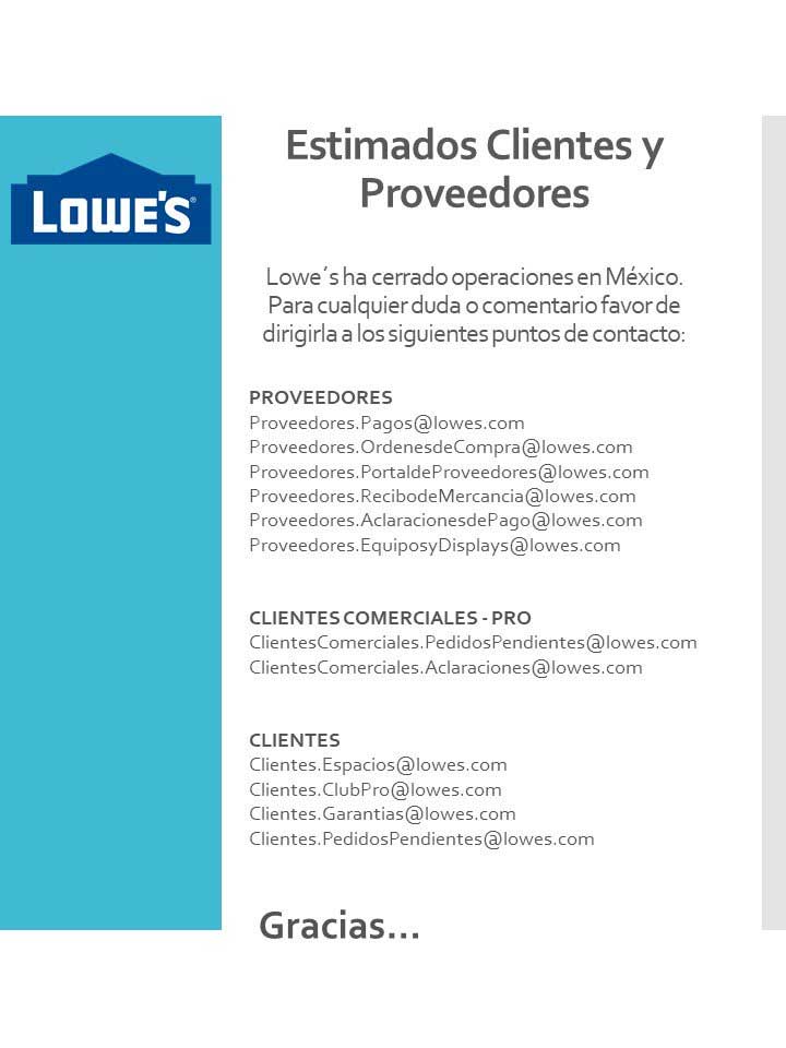lowes comunicado