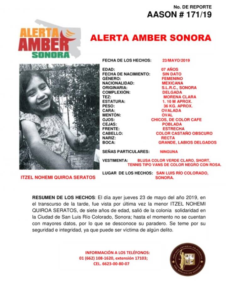 ALERTA AMBER SONORA