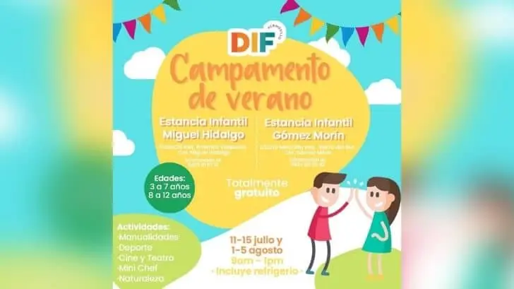 Invitan a niños y niñas a campamento de verano del DIF durante vacaciones