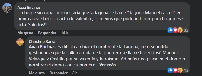 Por su heroísmo, piden renombrar Manuel Castell a la Laguna del Náinari
