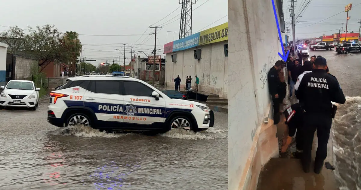 ¡Héroes! Así fue como policías salvaron a un hombre arrastrado a arroyo
