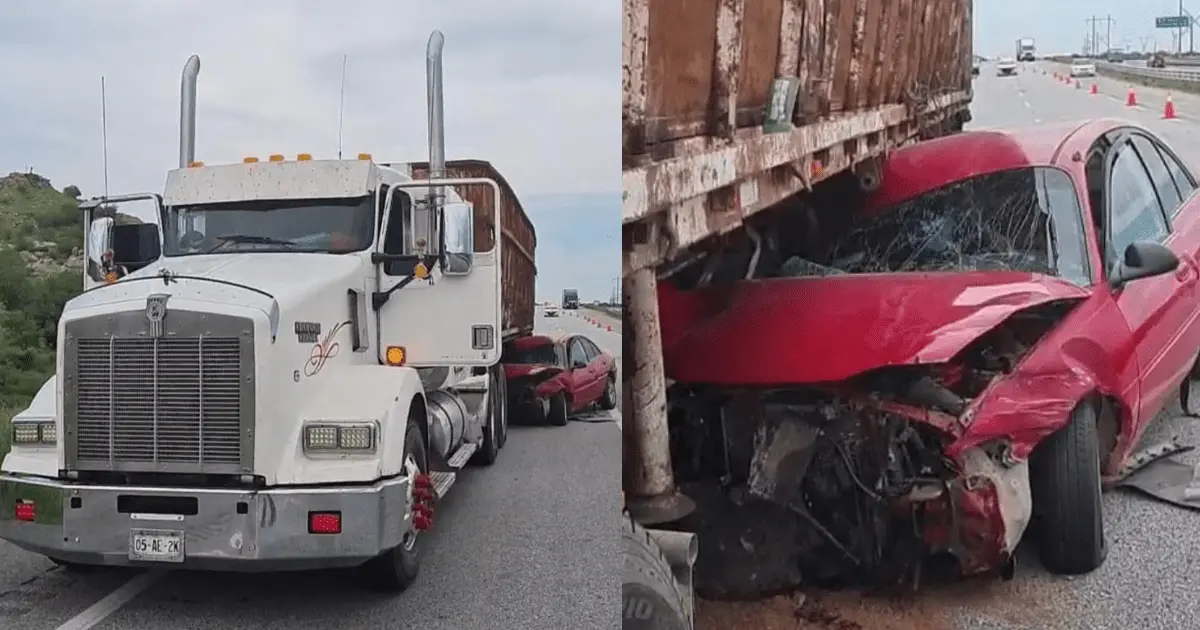 Vehículo pierde el control e impacta contra un tráiler; hay 5 lesionados