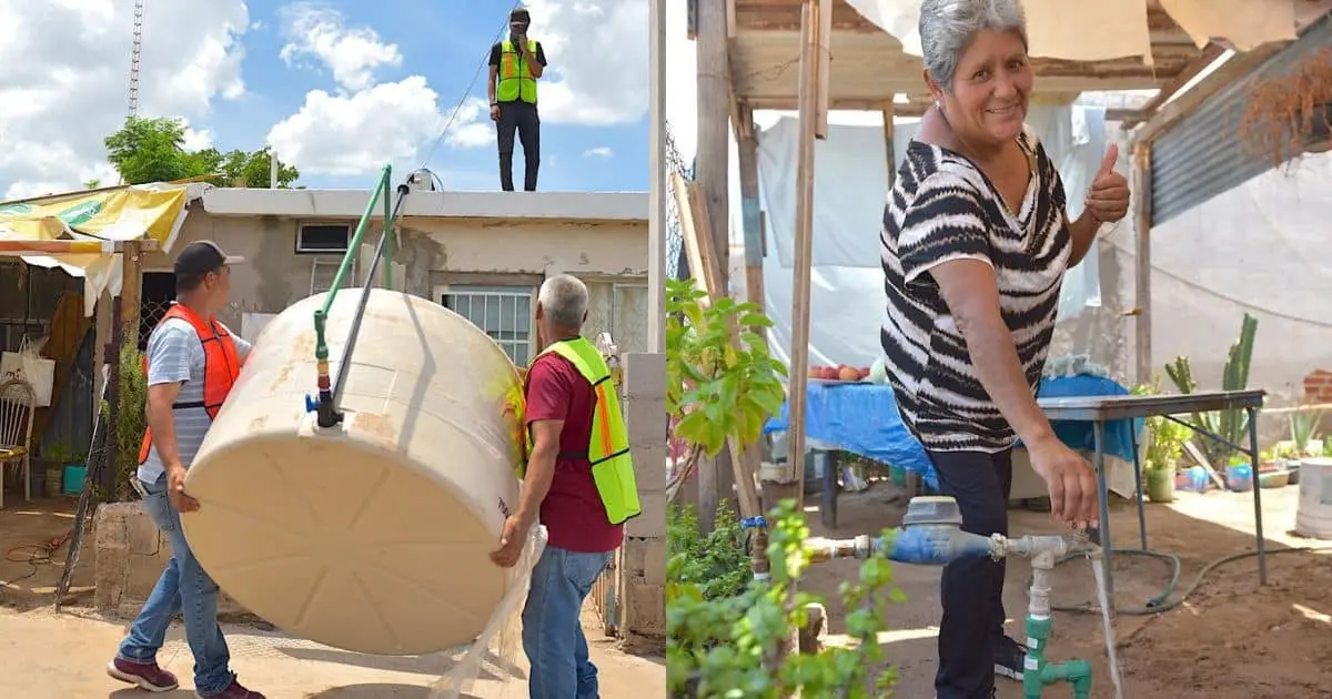 Viviendas con baja presión en Hermosillo reciben instalación de tinacos