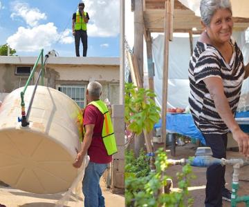 Viviendas con baja presión en Hermosillo reciben instalación de tinacos