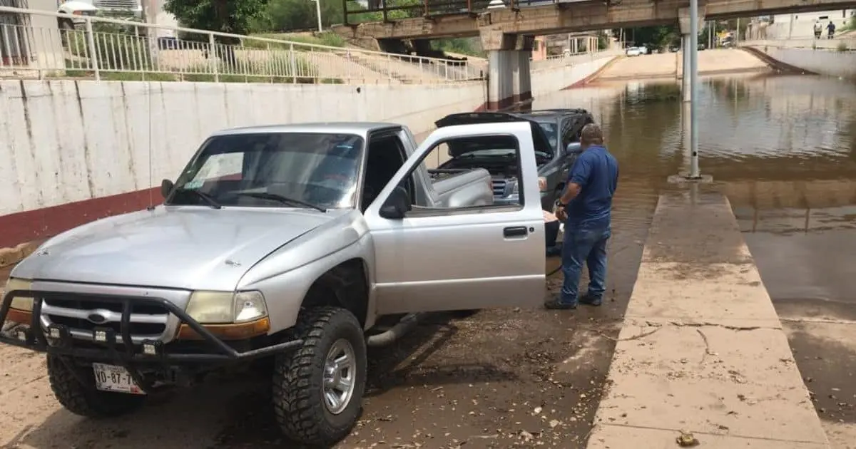Navojoa: Alertan de no cruzar desnivel antes pronóstico de lluvia