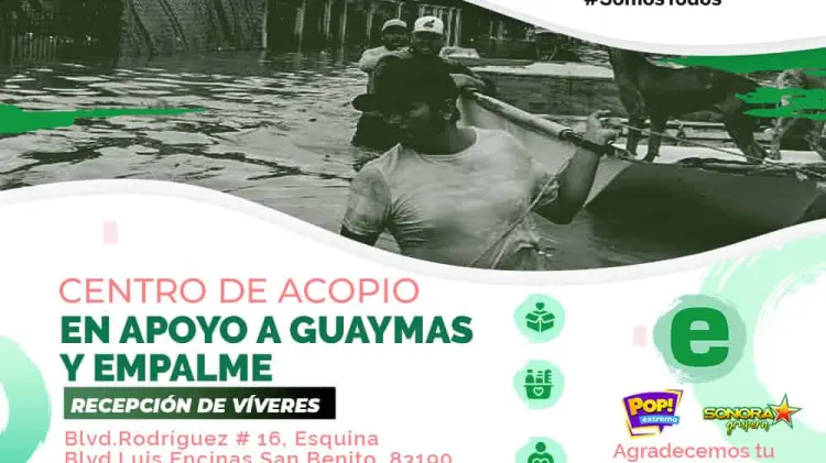 EXPRESO será centro de acopio para damnificados de Guaymas y Empalme