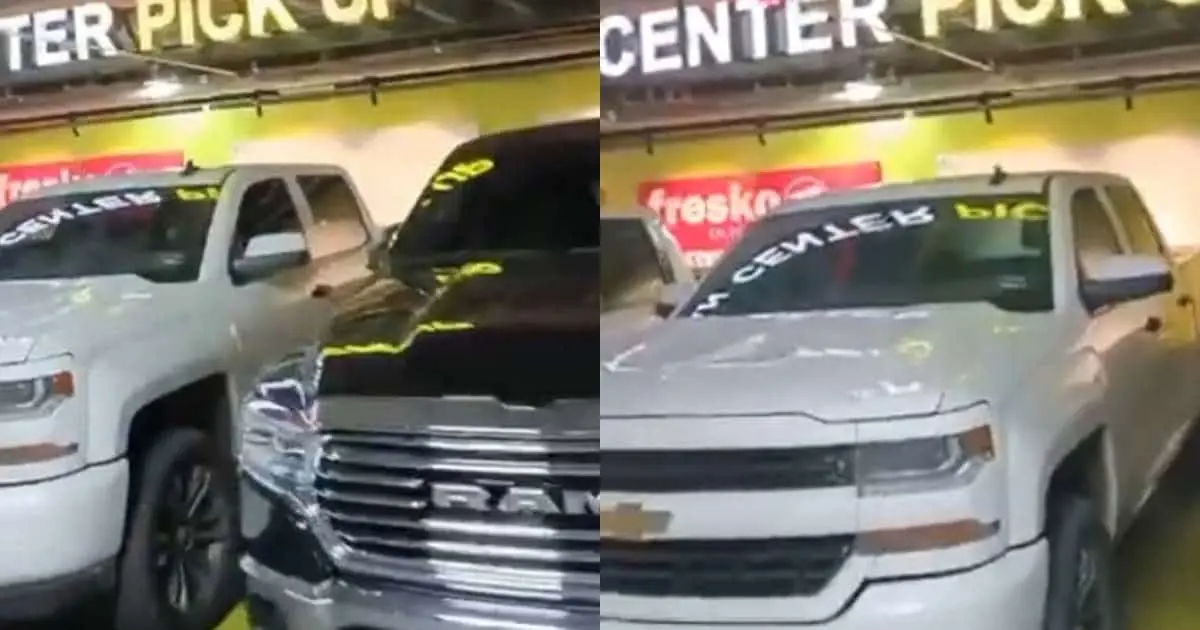 Usan espacio de servicio pickup para estacionar camión