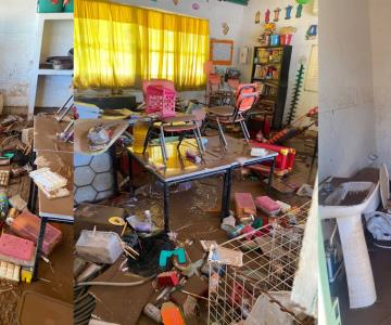 Inundaciones dejaron sin escuela a niños de Guaymas y Empalme