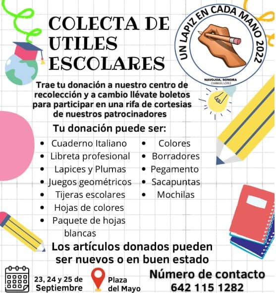 Maestro organiza colecta de útiles escolares para ayudar a sus alumnos