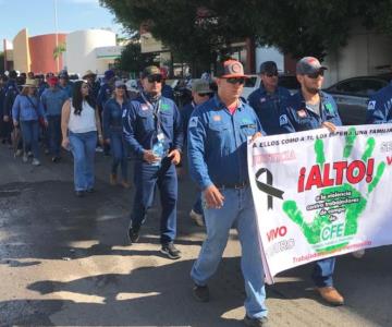 Personal de la CFE realiza marcha pacífica en Hermosillo