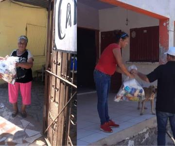 Rotarios apoyan con víveres a damnificados en Empalme