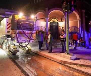 Inicia recarpeteo nocturno en Hermosillo con la calle Galeana