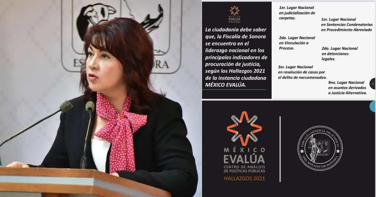 FGJE Sonora obtiene primeros lugares nacionales en evaluación de justicia