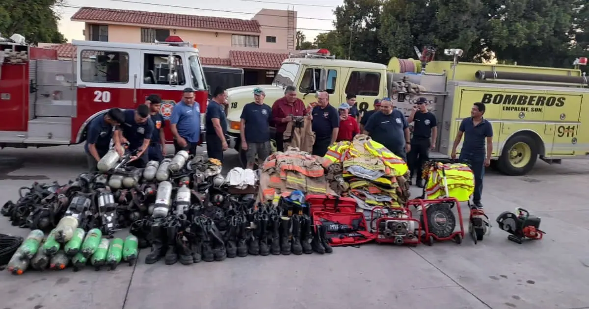 Bomberos de Michigan apoyan con equipo a elementos de Empalme