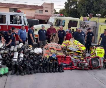 Bomberos de Michigan apoyan con equipo a elementos de Empalme