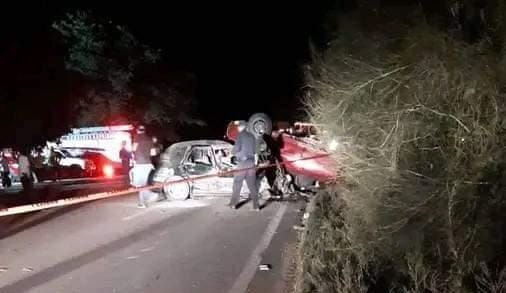 Aparatoso choque en carretera Navojoa-Bacobampo deja dos hombres sin vida