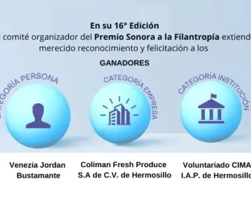 Estos son los ganadores del Premio Sonora a la Filantropía 2022
