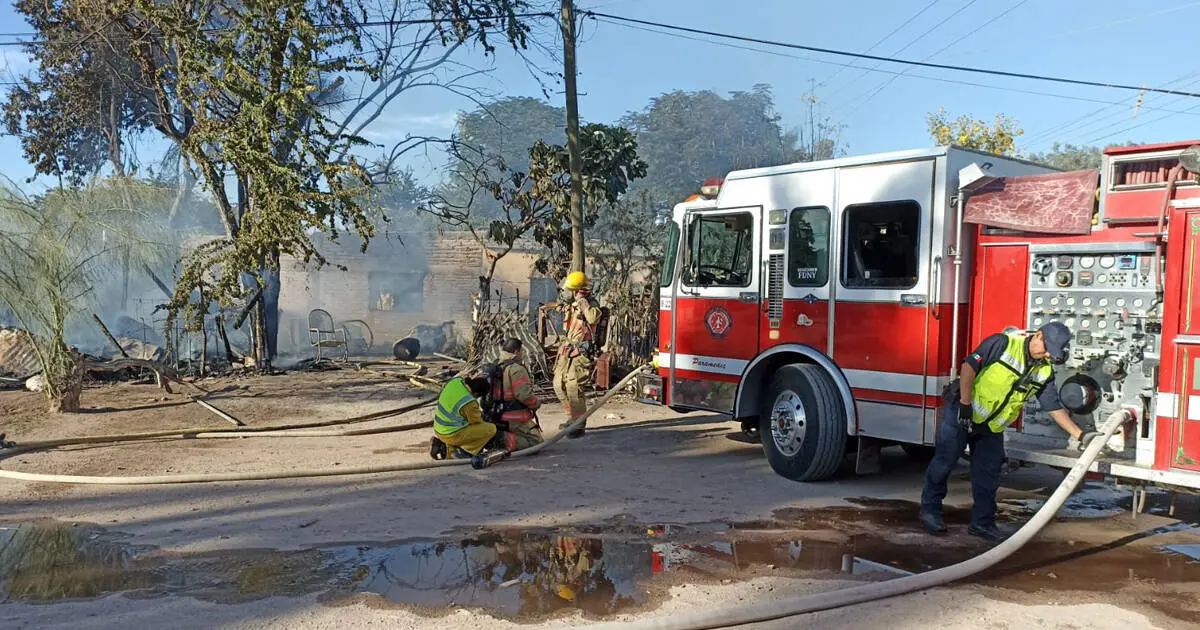 Incendio en Navojoa se origina en habitación de colonia deportiva