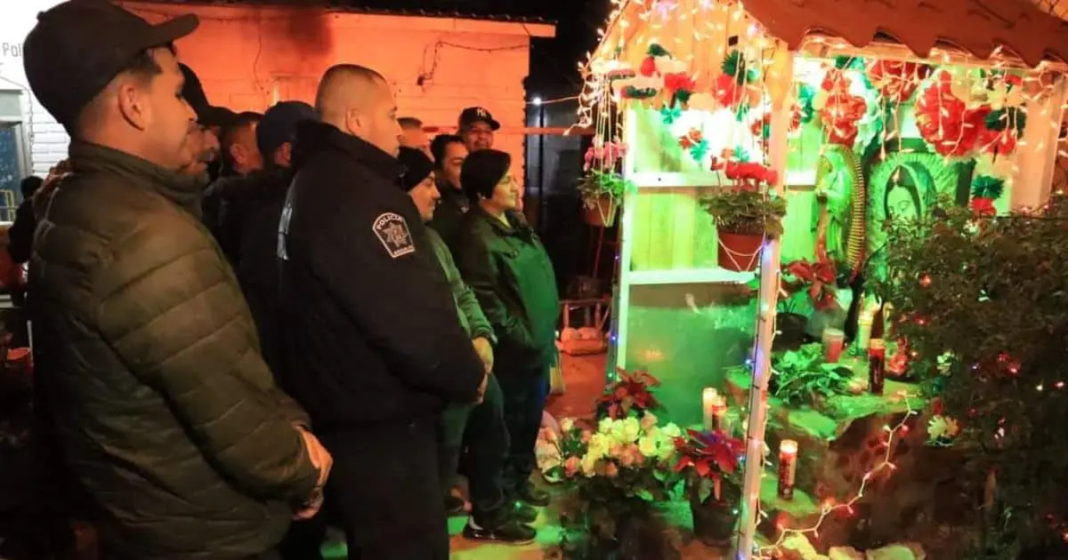 Seguridad Pública de Nogales vela a la Virgen de Guadalupe