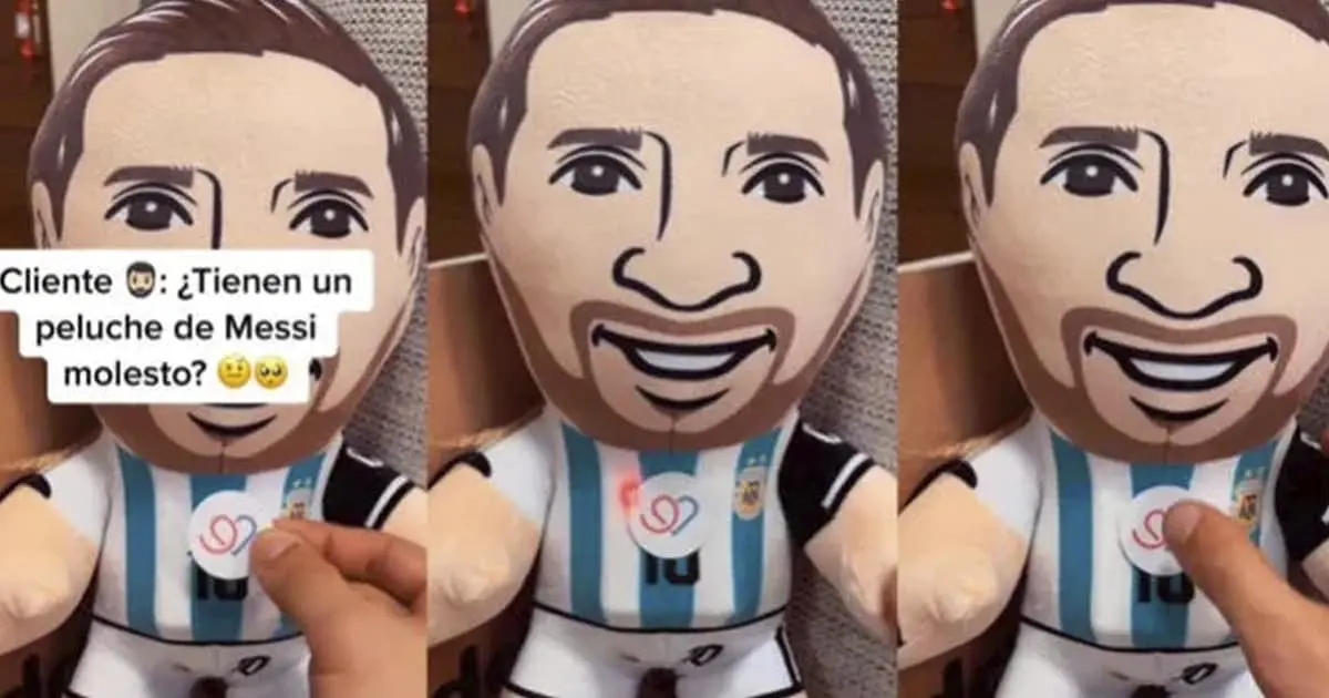 Crean peluche de Messi con la frase Qué miras bobo