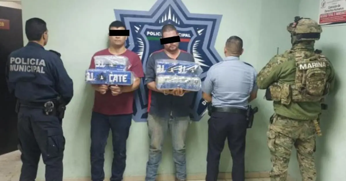 Detienen a dos hombres en Obregón por robar 84 latas de cerveza