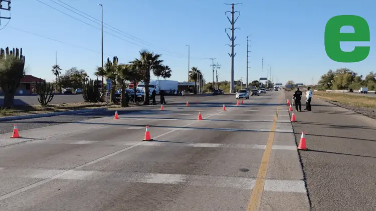 El operativo tiene lugar en la salida norte de Navojoa. (Foto: Jonathan Castellón/EXPRESO)