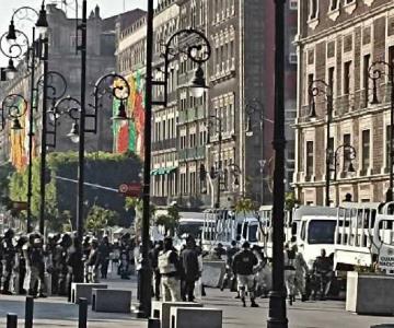 Guardia Nacional refuerza seguridad en el Zócalo por visita de Joe Biden