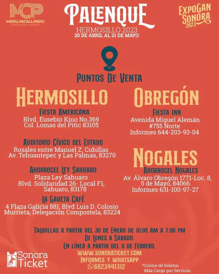 Conoce fechas de presentaciones en Hermosillo