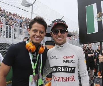 Checo pérez recibe reconocimiento de Chicharito Hernández