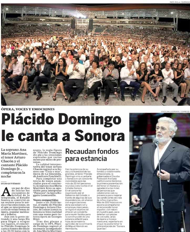 Beisbol, futbol y hasta un tenor; eventos históricos en 10 años del Sonora