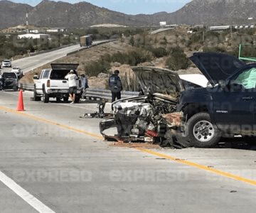 Aparatoso choque en el libramiento Hermosillo-Guaymas deja un lesionado