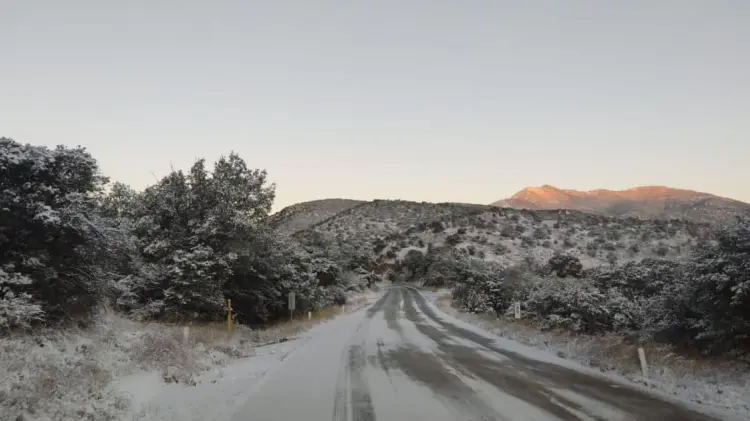 Fuerte nevada cae sobre el Puerto San Luis. (Fotos: Tomadas de Twitter / @cepcsonora)