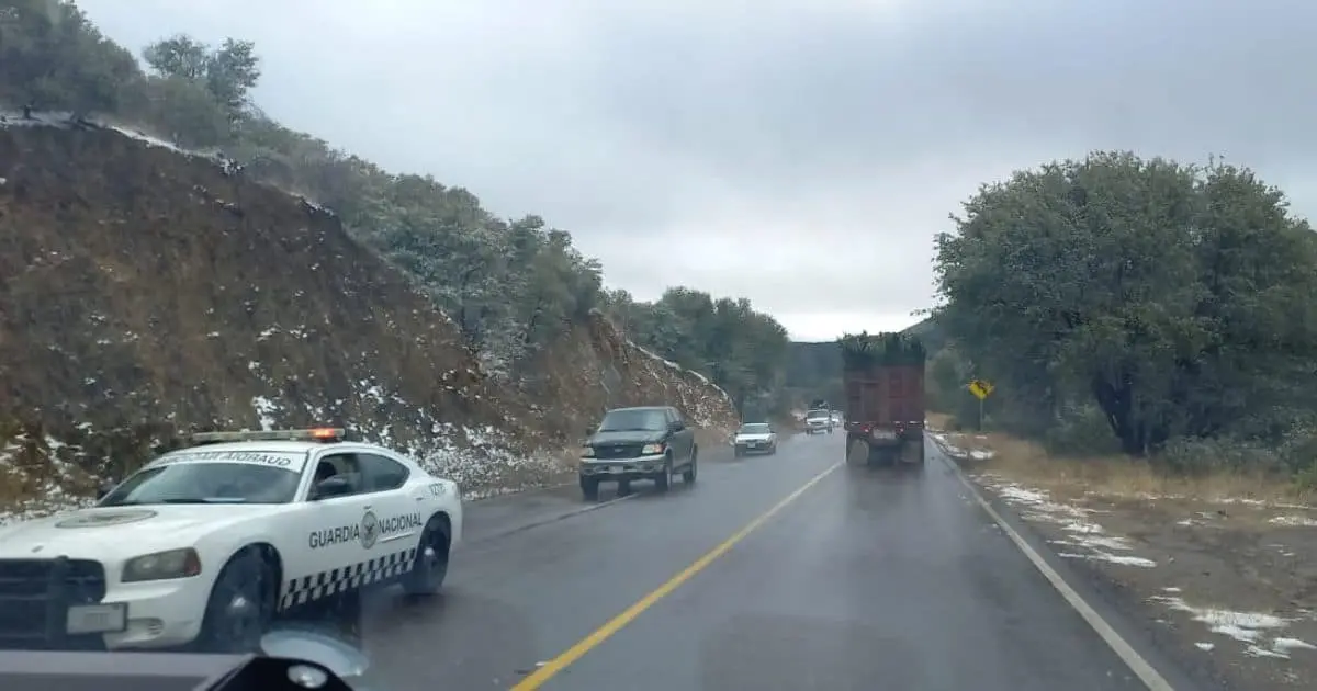 Reportan caída de nieve este domingo en Sonora