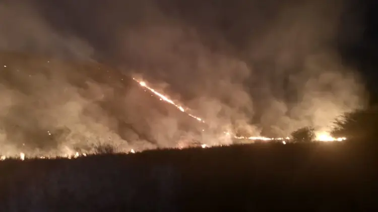 El incendio se presentó este sábado por la tarde (Foto: Cortesía Caminantes del Desierto/EXPRESO)