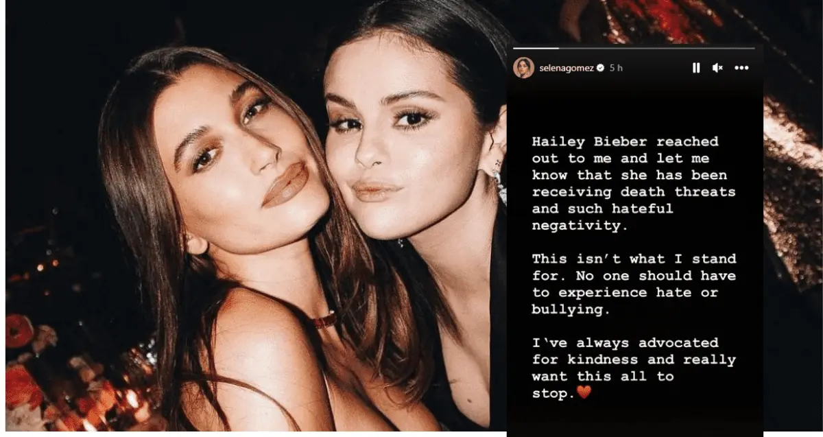 ¡Le mandó mensaje! Selena Gomez defiende a Hailey Bieber del acoso en redes