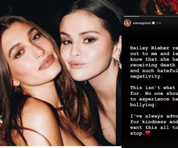 ¡Le mandó mensaje! Selena Gomez defiende a Hailey Bieber del acoso en redes