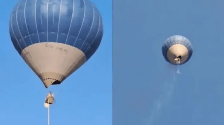 Globo aerostático en llamas. (Foto: Redes / EXPRESO)