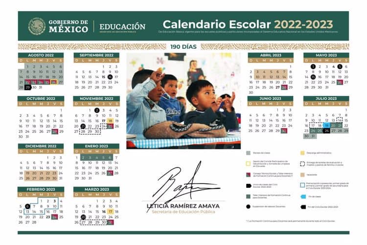 Conoce el calendario escolar SEC 2022-2023 de 190 días para Sonora