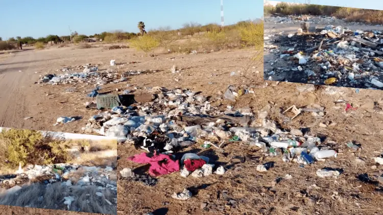 Las comunidades del Valle de Guaymas arrojan la basura en terrenos abandonados. (Foto: Especial)