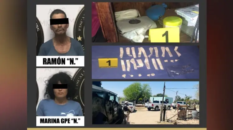 En el cateo también se aseguraron envoltorios con cristal. (Foto: Cortesía de Fiscalía de Sonora)