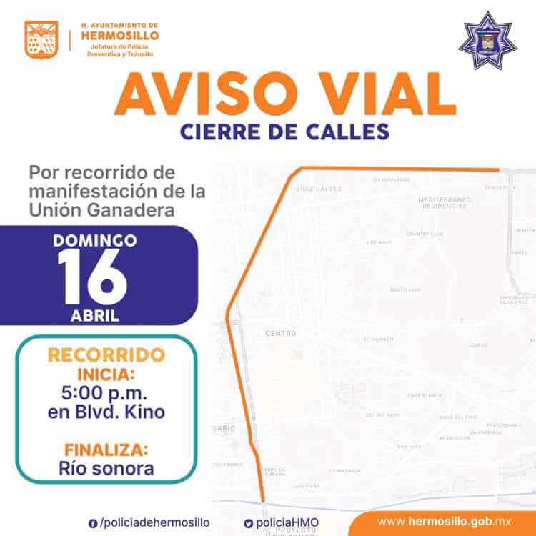 ¡Ojo! Estas vialidades cerraran durante la manifestación de la ExpoGan 2023