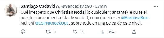 Christian Nodal se convierte en comentarista de box y así lo recibe Twitter