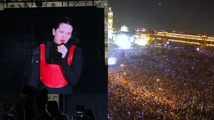 Rosalía deleitó a miles de fans con un concierto gratuito en el Zócalo de la CDMX. (Tomada de redes)