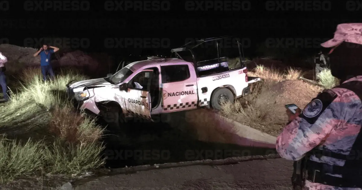 Al menos cuatro elementos de la Guardia Nacional heridos en accidente