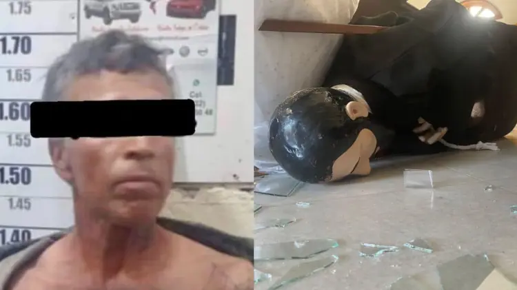 El responsable de los destrozos fue detenido por las autoridades. (Foto: Especial / EXPRESO)