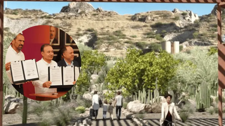 Alfonso Durazo firmó la adquisición del Cerro de la Cementera. (Foto: Especial/EXPRESO)