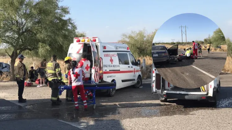 El choque dejó a 4 heridos en el Km. 13 de la carretera a Nogales. (Foto: Jesús Ballesteros/EXPRESO)