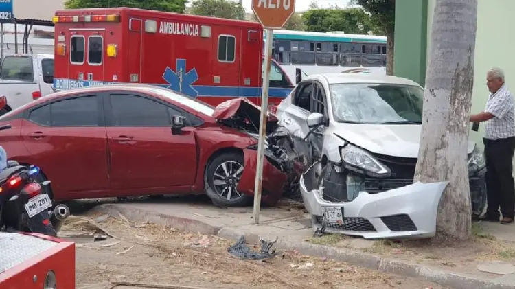 Registran aparatoso choque en Navojoa (Foto: John Castellón/EXPRESO)