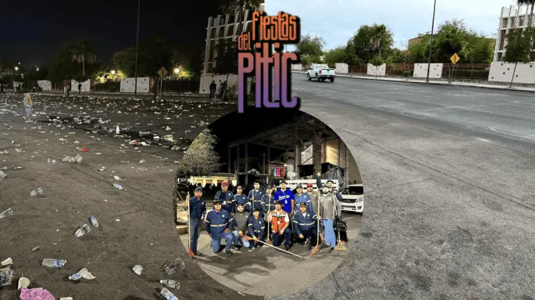 Alrededor de 80 trabajadores hicieron de las Fiestas del Pitic un evento limpio. (Foto: Cortesía)