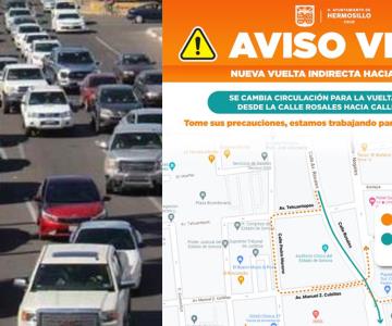 ¡Aviso! Habrá cambio vial en calle Rosales y Cucurpe